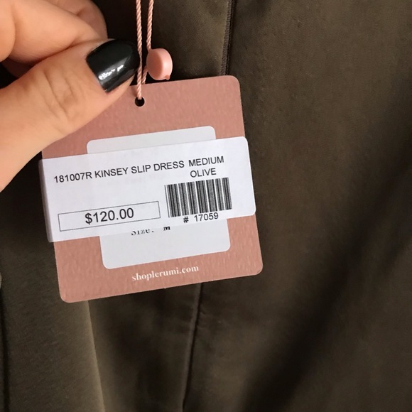 Olive Slip Midi Dress - Picture 5 of 7